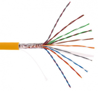 Кабель NETLAN U/UTP 10 пар, Кат.5 (Класс D),100МГц, одножильный, BC (чистая медь), внутренний, LSZH нг(B)-HF, оранжевый, 305м (EC-UU010-5-LSZH-OR-3)