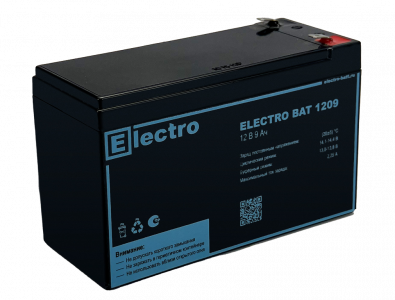 Аккумуляторная батарея 12 В, 9 Ач. ELECTRO BAT 1209