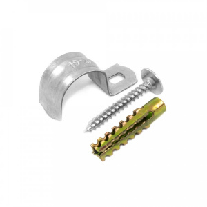 Комплекты для крепления ОКЛ с использованием самореза, дюбеля и скобы СМО d14-15 мм (100 шт) Промрукав PR08.4994