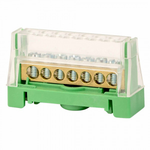 Клеммная колодка соединительная 1р 7х5,3мм. цвет зеленый (DKC) T167