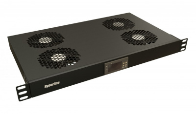 TRFA-WB-MICR-4F-RAL9004 Модуль вентиляторный 19", 1U, глубиной 290мм, с термостатом и 4-я вентиляторами