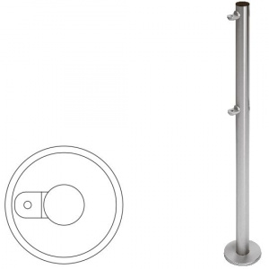 OXGARD Стойка ограждения односторонняя съемная с 2-мя полупетлями