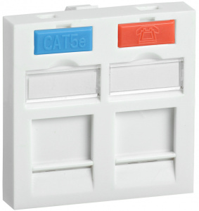 Вставка для 2 модулей Keystone Jack 45х45мм ITK CS6-22M с маркером