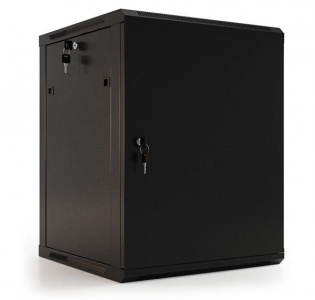 TWB-1266-SR-RAL9004 Шкаф настенный 12U (650х600х600мм) металл. дверь с замком, черный, разобранный
