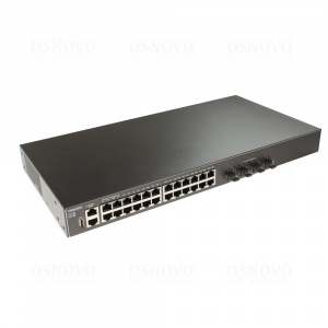SW-24G4X-L3ST Управляемый  коммутатор стекируемый L3 Gigabit Ethernet на 24xRJ45+4x10G SFP+Uplink OSNOVO