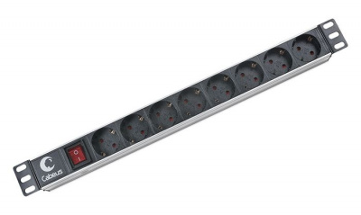 Cabeus PDU-8P Блок розеток 19" шкафов, евро, горизонтальный, 8 розеток, 10 A