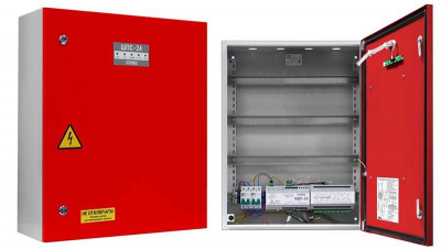 ШПС-24 исп.21 Красная дверь. Шкаф пожарной сигнализации, прозрачное окно на двери (IP41)