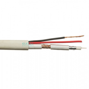 Кабель RG-59 CU+2х0.75 коаксиальный комбинированный  (бухта 200м) белый