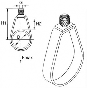 Подвеска для труб модели SPH 1/2", ДУ 15, М8