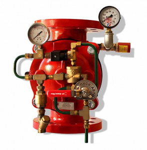 Клапан сигнальный дренчерный ПИЛОТ КСД, Ду 100, с электроприводом 24В (постоянный ток)