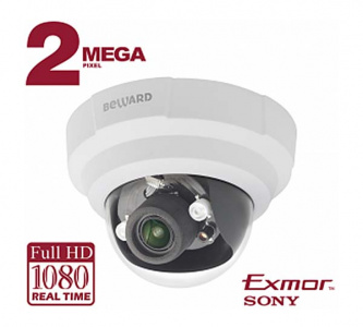 B2710DR видеокамера купольная, сетевая, f=2.7-12, 1920x1080 25 к/с, ИК (10м), 2 Мп