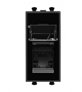 Розетка комп. RJ-45 модульная, кат.5е Avanti, "Черный квадрат", 1 модуль  (DKC) 4402461