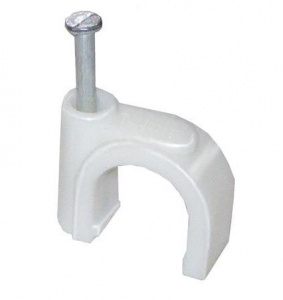 Скоба круглая пластиковая с гвоздем 7мм (100 шт/уп)  IEK   (USK11-07-100)