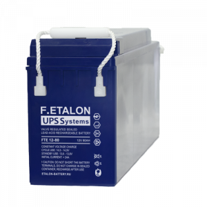 Аккумуляторная батарея 12 В, 80 Ач. (F.ETALON) FTE 12-80