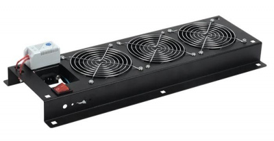 Блок вентиляторов 3 шт, с выключателем и термостатом, черный FM05-32M  ITK