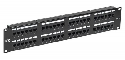 Патч-панель UTP, 19", 48 порт (Dual), cat.5e, 2U (PP48-2UC5EU-D05) ITK