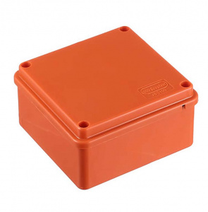 JBS100 Коробка огнестойкая E60-E90,о/п 100х100х55, с гладкими стенками, без галогена, IP56, 6P, (0,15-2,5мм2), цвет оранж 42017HF