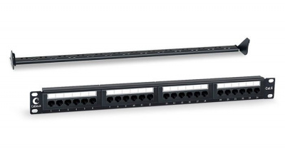 Cabeus PL-24-Cat.6-Dual Патч-панель 19" (1U), 24 порта RJ-45, категория 6, Dual IDC, с задним кабельным организатором