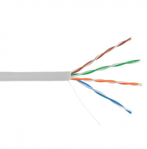 Кабель NETLAN U/UTP Cat5e (Класс D) 4 пары,100МГц, одножильный, BC (чистая медь), внутренний, PVC нг(B), серый (EC-UU004-5E-PVC-GY)