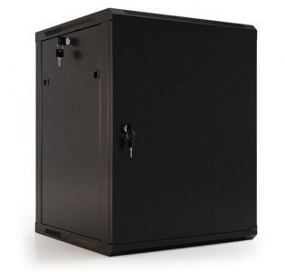TWB-1566-SR-RAL9004 Шкаф настенный 15U (775х600х600мм) металл. дверь с замком, черный, разобранный