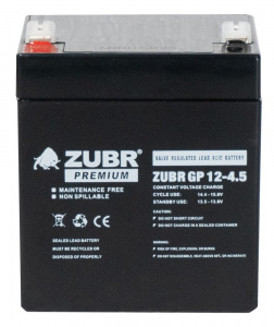 Аккумуляторная батарея 12 В, 4.5 Ач. (ZUBR) GP12-4.5