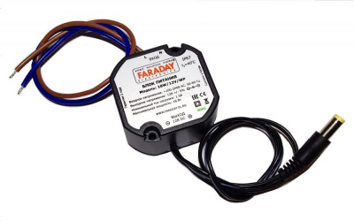 FARADAY Блок питания, пластик. корпус, с разъемом питания (IP67) 24W/12V/WP