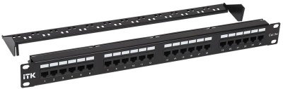 Патч-панель UTP, 19", 24  порт, cat.5e, 1U  (PP24-1UC5EU-D05) ITK