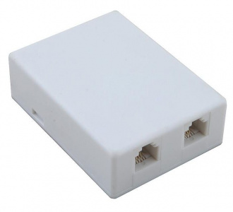 RJ-11 (6p4c) Розетка телефонная внешняя, 2-х портовая