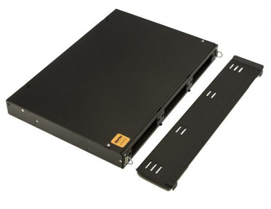 FO-19V-1U-3xSLT-W130H30-24UN-BK Бокс оптический универсальный выдвижной  19", 8-24 портов (SC, duplex LC, ST, FC)