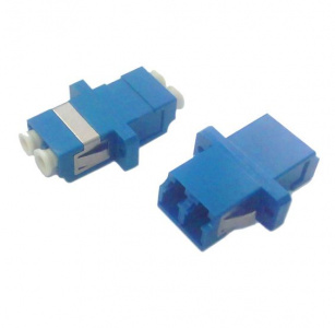 FA-P11Z-DLC/DLC-N/WH-BL Оптический проходной адаптер LC/UPC-LC/UPC, SM, duplex, пластик, синий, белые колпачки