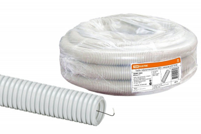 Труба гофрированная ПВХ легкая с зондом д20 (100 м/уп) TDM (SQ0401-0002)
