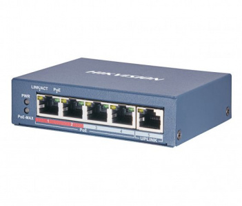 DS-3E0105P-E(B) Коммутатор 4 порта PoE  HIKVISION