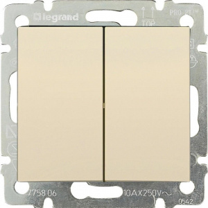 Выключатель 2 клав 10A Valena Слоновая кость Legrand 774305