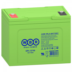 Аккумуляторная батарея 12 В, 75 Ач. (WBR) GPL12750