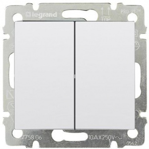 Выключатель 2 клав 10A Valena белый Legrand 774405