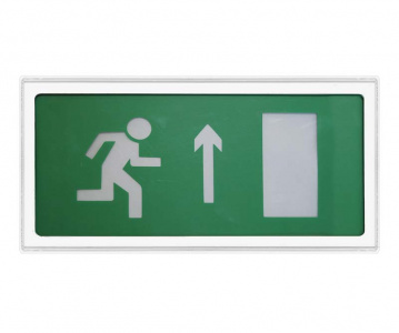 "Ирида-Гефест"-Т-Е13-2х5-Бел/Зел-IP66 "Выход по лестнице вниз" Оповещатель световой "Classic", 24В, IP66