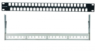 EUROLAN 27B-00-48BL Коммутационная панель наборная, UTP Keystone 19", 1U, 48 порта