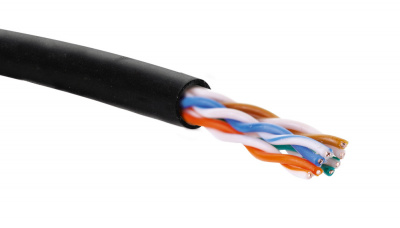 EUROLAN 19C-U5-12BL-B305 Кабель категории 5e, U/UTP, 4 пары, 24 AWG, нг(A)-HF, внутренней прокладки, черный, коробка 305 м