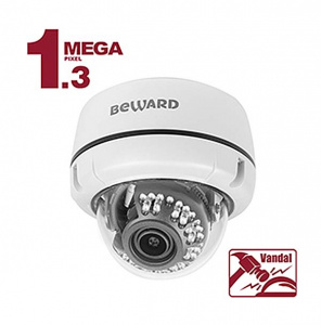 B1510DV видеокамера сетевая, купольная, f=2.8-12, ИК, IP66