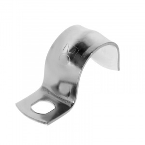 Скоба оцинкованная с одним отверстием для трубы D16мм (100шт/уп)  Экопласт 43716