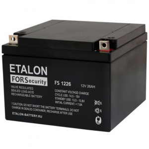 Аккумуляторная батарея 12 В, 26 Ач. ETALON FS 1226
