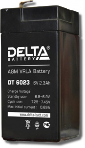 Аккумуляторная батарея 6 В, 2.3 Ач. (Delta) DT 6023