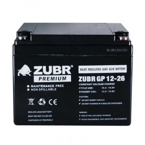 Аккумуляторная батарея 12 В, 26 Ач. (ZUBR) GP12-26
