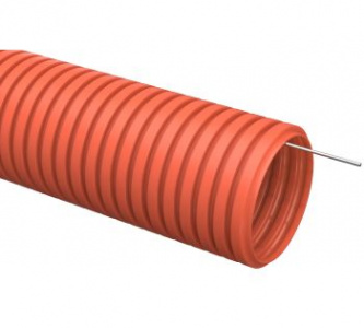 Труба гофрированная ПНД 20  с зондом, оранжевая (100м/уп)  IEK CTG20-20-K04-100