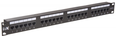 Патч-панель UTP, 19", 24 порт, cat.5e STP, 1U с органайзером (PP24-1UC5ES-D05) ITK