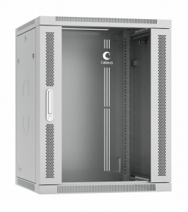 Шкаф телекоммуникационный настенный разобранный 19" 15U 600x450x769mm (ШхГхВ) дверь стекло SH-05F-15U60/45-R