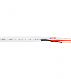 Кабель RG-59 CU+2х0.75 коаксиальный комбинированный, плоский (бухта 200м) белый (04-134) Кабель RG-59 CU+2х0.75 коаксиальный комбинированный, плоский (бухта 200м) белый (04-134)
