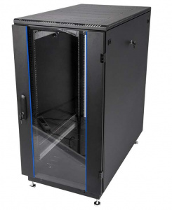 ШТК-М-18.6.8-1ААА-9005 Шкаф напольный 18U (600×800) дверь стекло, чёрный