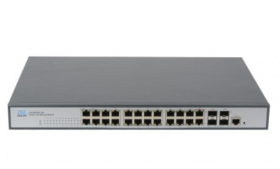 GL-SW-G204-24P Коммутатор управляемый L2 PoE 24 Base-T 1000Mb/s портов, 4 Base-X SFP 1000Mb/s. 1U, 19'', 220V, 400W