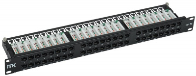 Патч-панель UTP, 19", 48 порт RJ45, cat.5e, 1U (IDC Krone) (PP48-1UC5EU-K05) ITK